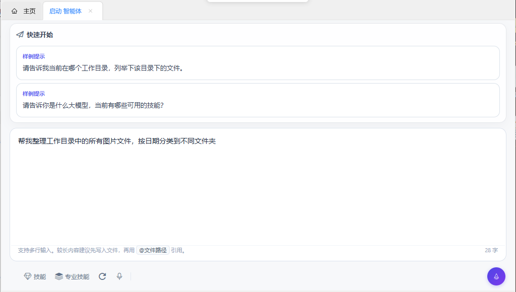 智能体输入界面